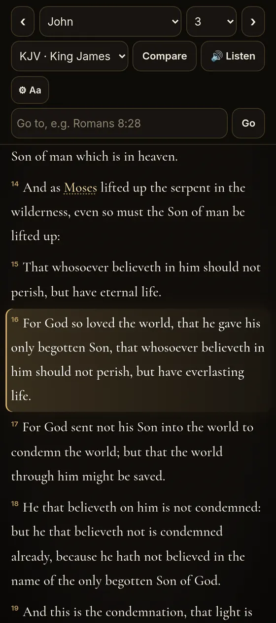 App screenshot: the Bible reader